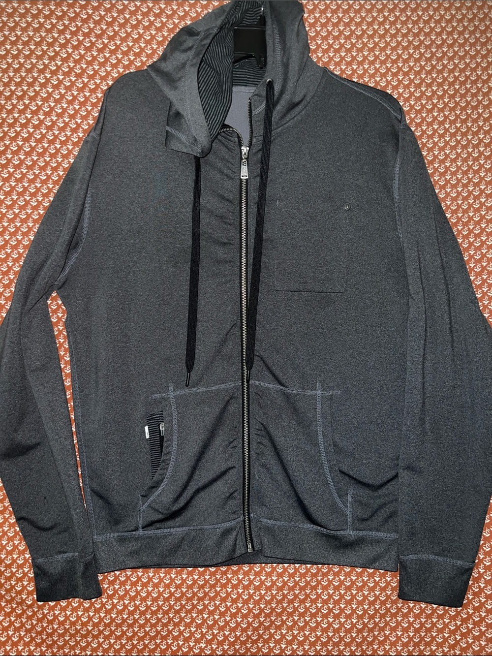 Vuori Men's Charcoal Gray Full-Zip Hoodie M-L